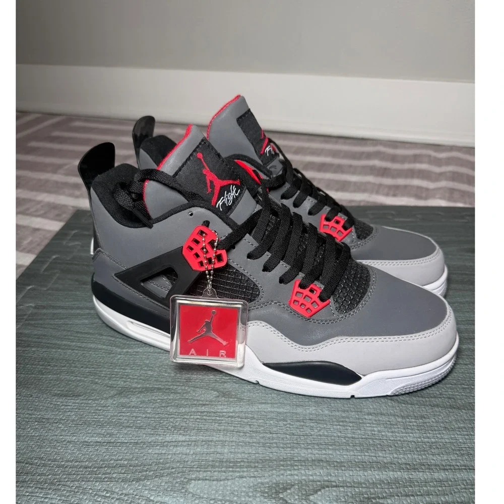 Jordan 4 Retro Infrared Dark Grey Black Cement Mens Size 13 DH6927-061